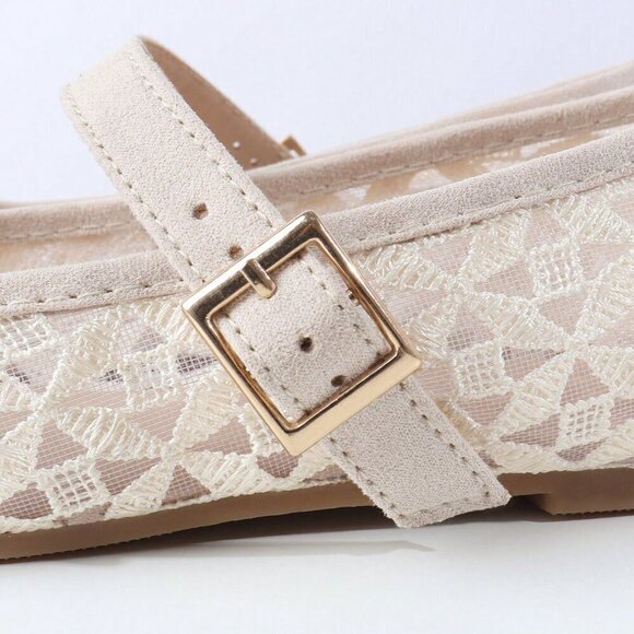 Apricot Elegant Women's Hollow Out Slip-On Flats - Picture 4 of 7